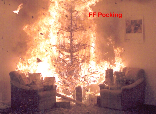 Weihnachtsbaum brennt
